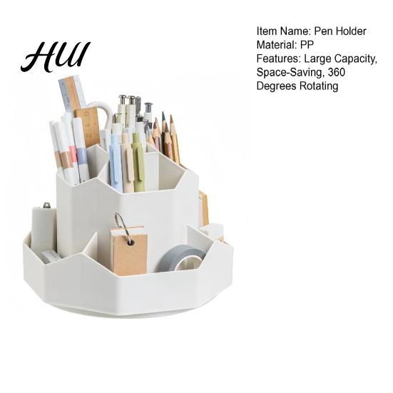 Elegant Pen Display Stand 360 Degrees Rotating Desk Organizer Large Capacity Holder Multifunctional Office Accessory for Supplies And Makeup