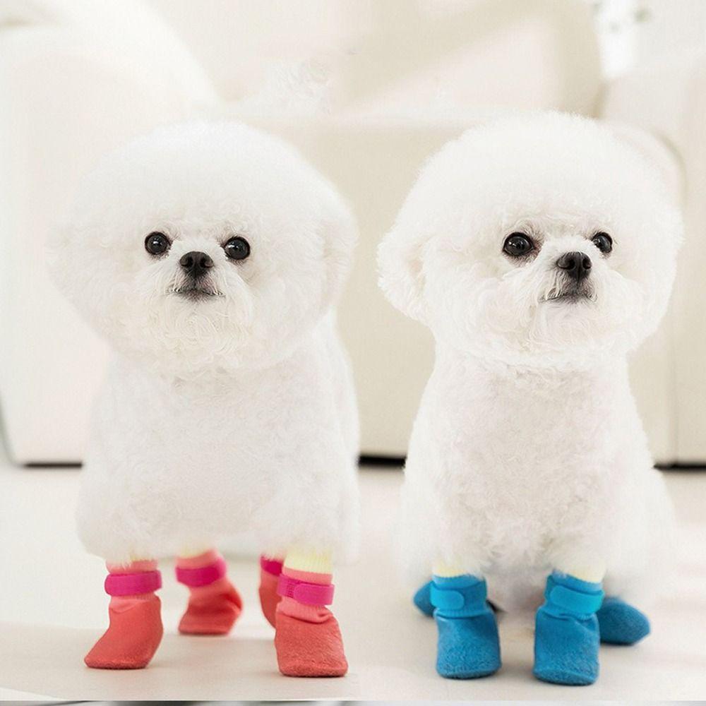 4Pcs/Set Non-slip Dog Shoes Waterproof Pet Boots Cute Puppy Mesh Shoes Pet Supplies