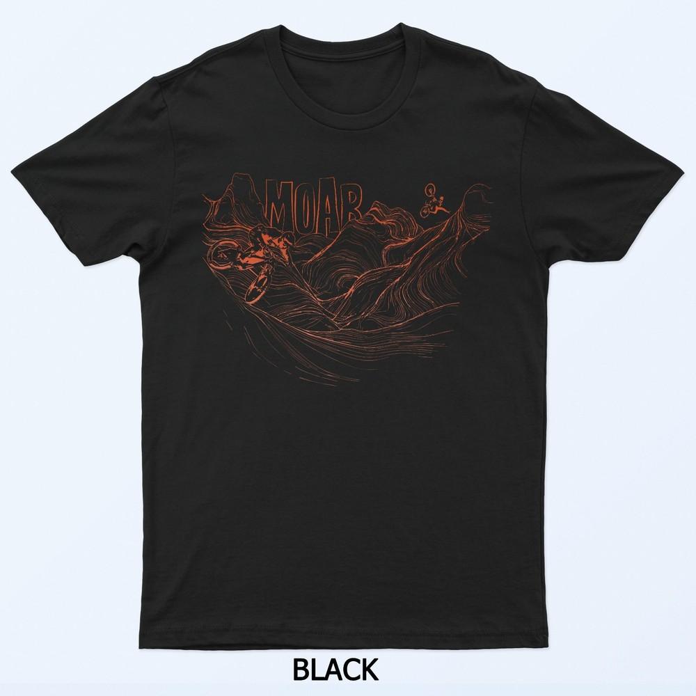Moab Sandstone Mountain Biking Desert Design Black T-Shirt