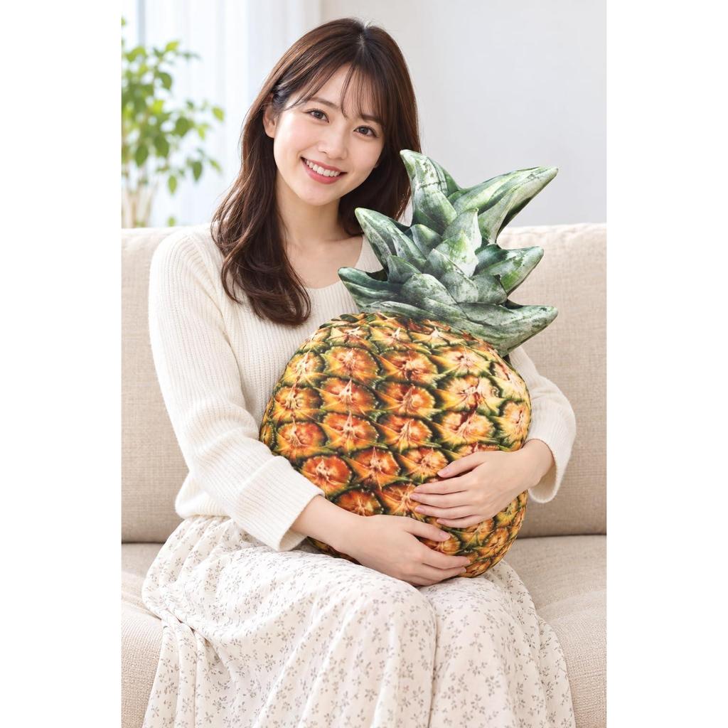 [dokidoki] Pineapple Cushion Plush Body Pillow Realistic Fruit Print Fruit Shape Sofa Interior Cute Funny Present Pine Total Length 60cm 4949