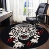 1pc Tiger Print Chair Carpet for Office, Round Non Slip Durable Large Size Office Carpet, Suitable for Office