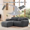 L-shaped 2-seater sofa, soft plush fabric, modular, with cushions. Soft, elastic foam, no assembly required, suitable for small living rooms, Grey