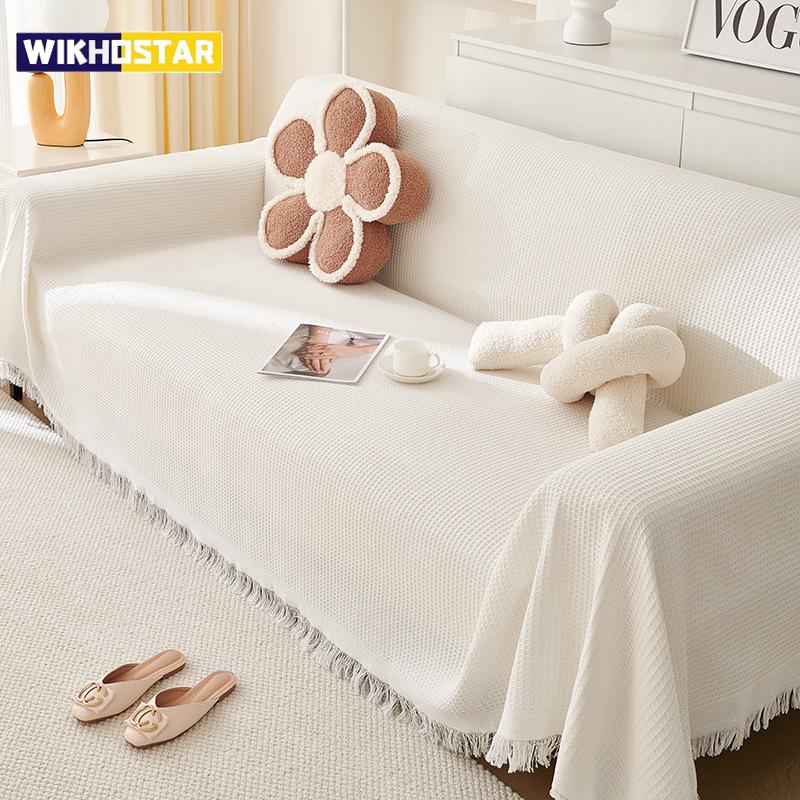 

Рушник для дивана з повним покриттям Ins Cream Wind Cotton Ninny Ковдра для кемпінгу Чохол для дивана Всесезонна Універсальна Все включено 90x150