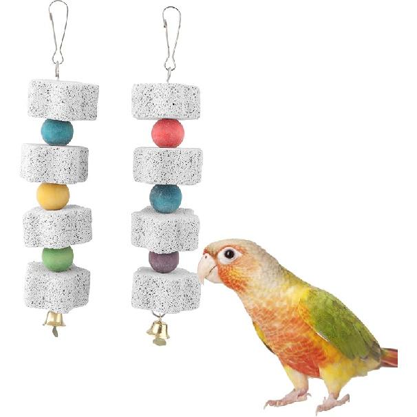 Hypeety Vogel Papagei Kalzium Zähne Mund Backenzahn Schleifstein Hamster Schleifstein Kauspielzeug Sitzstange Sprungständer für Papagei Wellensittich Chinchilla