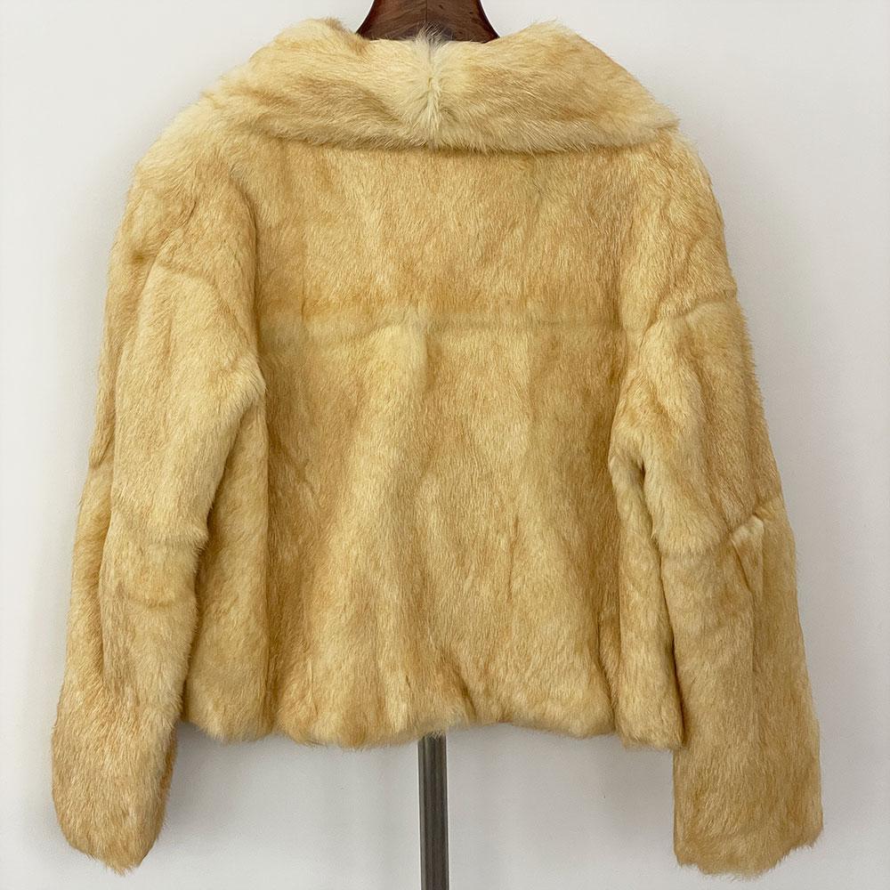 OFTBUY Real Rabbit Fur Coat Winter Jacket Women Thick Warm Elegant Outerwear Streetwear Fashion Turn-down Collar