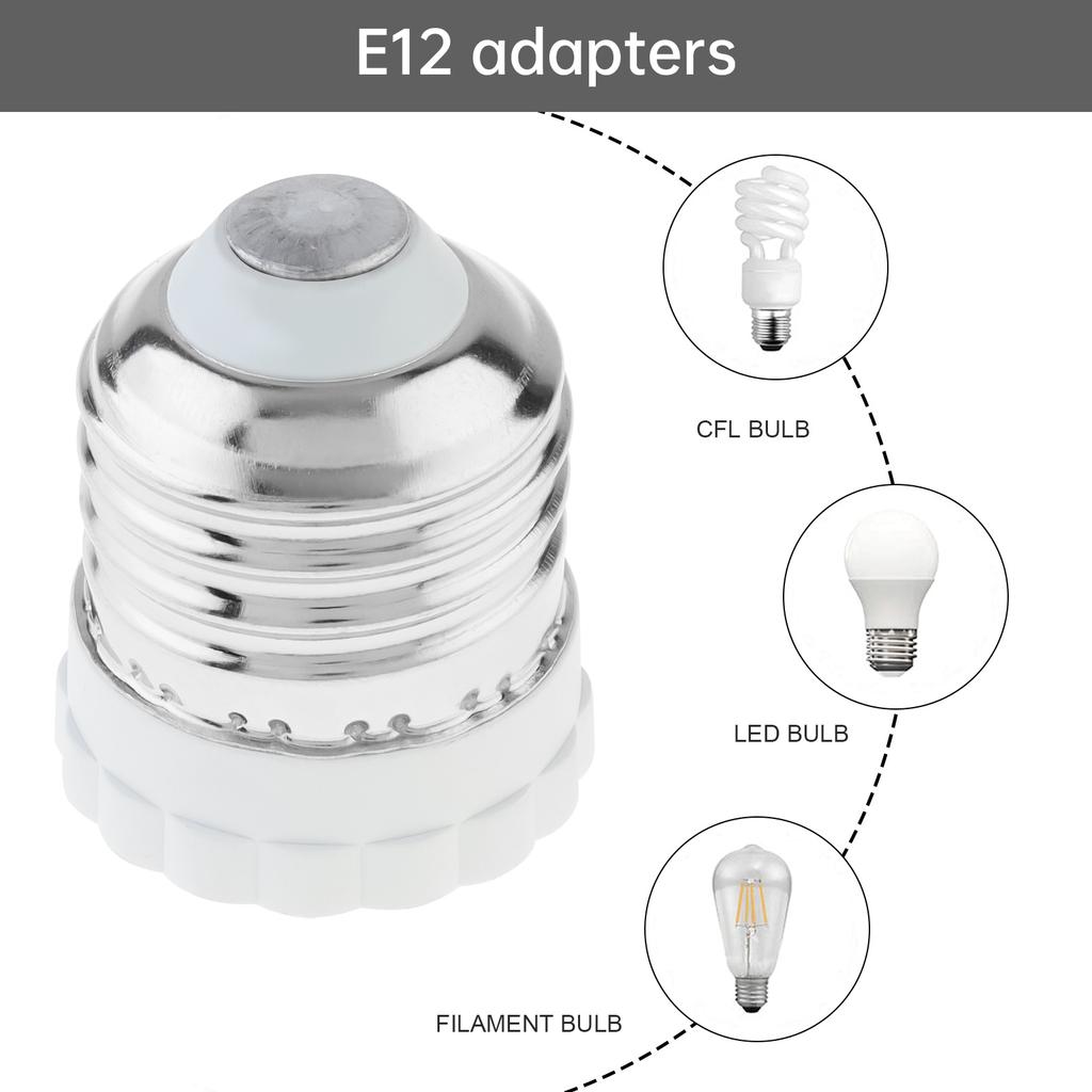 Ceramic E26 to E12 Socket Adapter Heavy Duty Medium Base Candelabra Converter Secure Connection