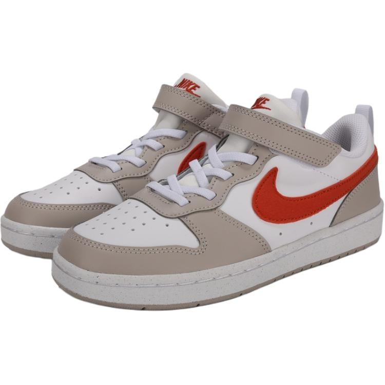 Nike Court Borough ESS+ Comfortable Versatile Low-Top Kids Skate Shoes Kids Sneaker White Red Brown IQ2726100