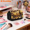 Pudding Dog Mecha 2D Printed Double-Layer Flip-Top Black Pencil Case - Back-to-School Essential Pencil Box, Daily Multi-Functional Makeup Bag, Large C