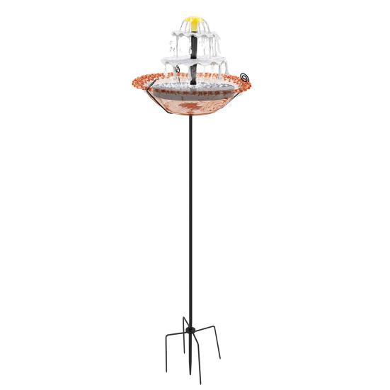 Yousheng Solar Bird Bath Fountain, 3-Tier Cascading Fountain Hanging Bird Bath, Solar Powered Outdoor Hummingbird Bath Fountain, for Garden Backyard