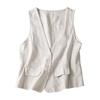 Women Vest Sleeveless Single-breasted Cardigan Solid Color Thin V Neck Slim Fit Casual Daily Wear Lady Waistcoat