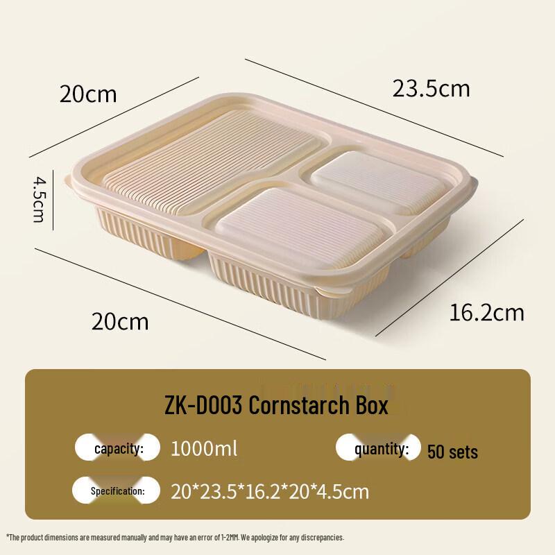 

Eco-friendly Corn Starch Disposable Lunch Box with Lid