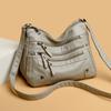 Stylish Multi Zipper Crossbody Bags, Soft Vegan Pu Leather Shoulder Bag, Women's Multi Pockets Handbag Purse for Women Daily Use
