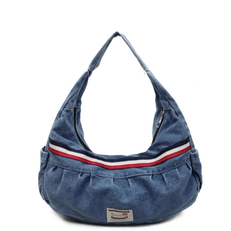 

Джинсовая сумка большой вместимости, сумка через плечо, женская сумка-тоут, сумка на плечо для通勤 светло-синий