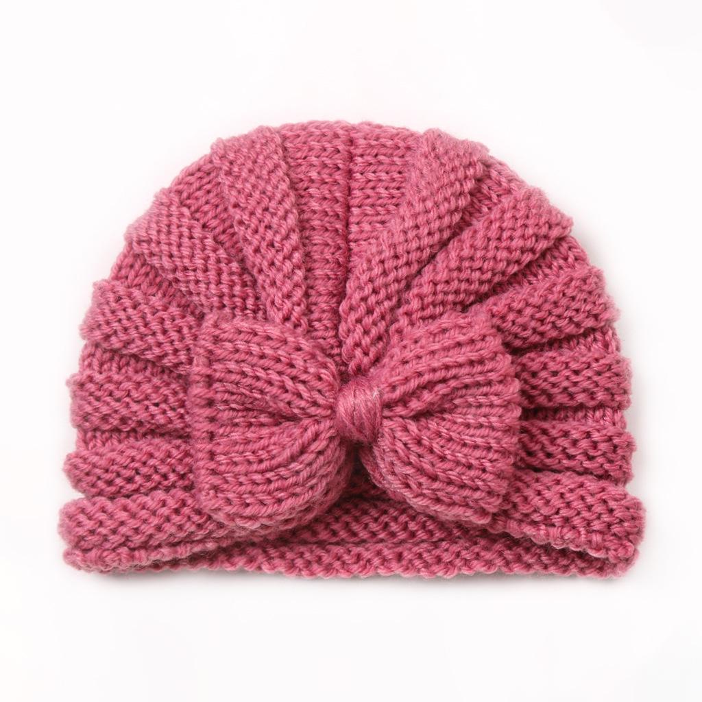 New Autumn/Winter Baby Bow Knitted Wool Hat - European and American Style