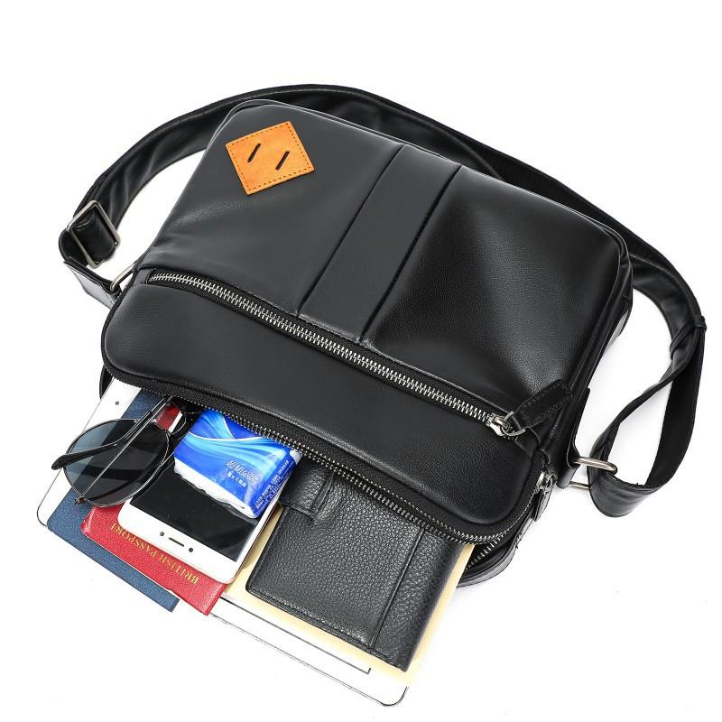 New Top Layer Cowhide Men's Shoulder Bag High-end Casual Crossbody Business Trend