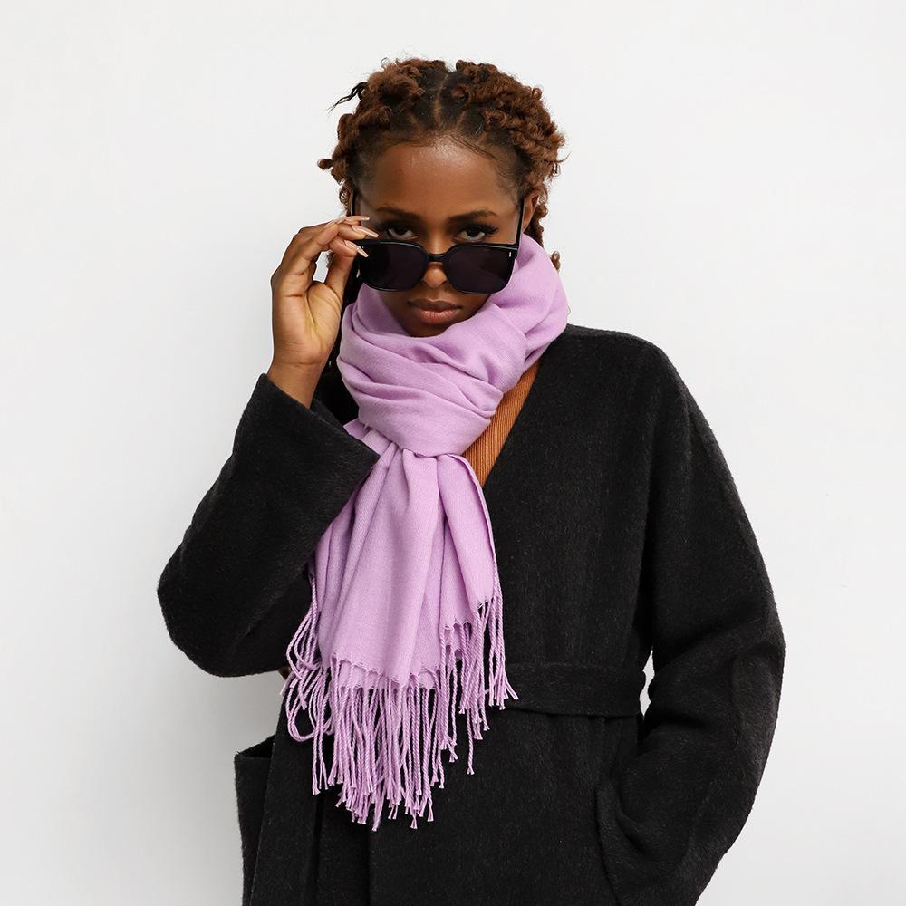 Multi-color Warm Scarf Long Shawl Wholesale Solid Color Scarf Women's Winter New European and American Imitation Cashmere Scarf