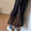 Women Suede Tote Bag Slouchy Retro Handbag Magnetic Closure Large Capacity Purse for Work Travel