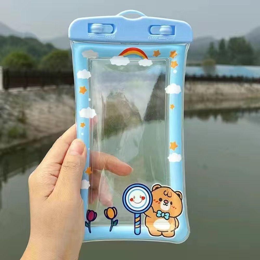 Underwater Dry Waterproof Phone Pouch Seal Type Phone Hanging Bag Screen Rainproof Bag  Rafting