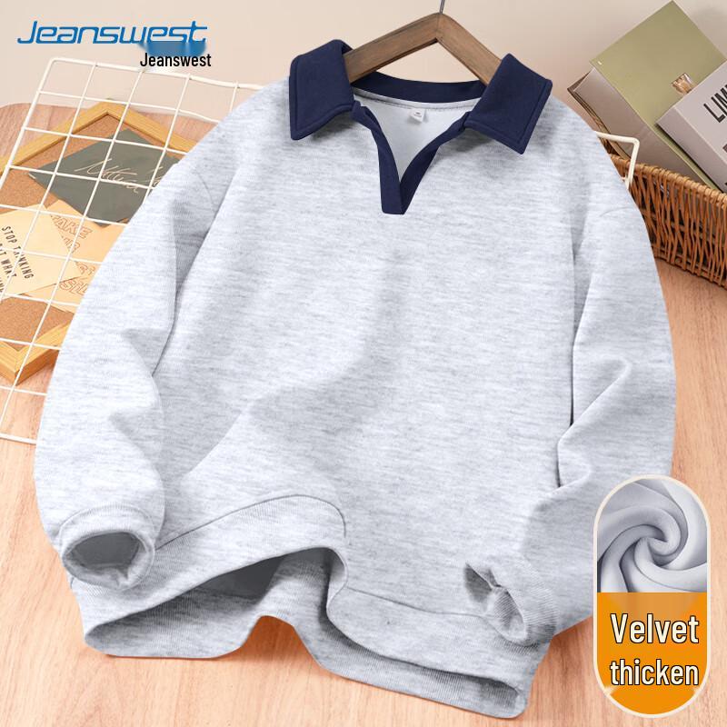 

JEANSWEST Women s Color-block Fleece Lined Polo Sweatshirt XL