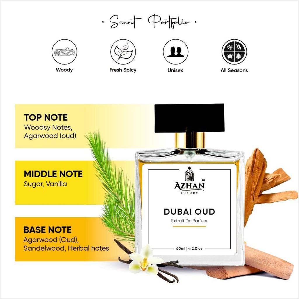 AZHANLUXURY ™ Dubajské Oud Unisex Parfém | Teplá Kořeněná Oud Aromatická | Sprej EDP Pro Muže & Ženy | Silná & Dlouhotrvající Vůně