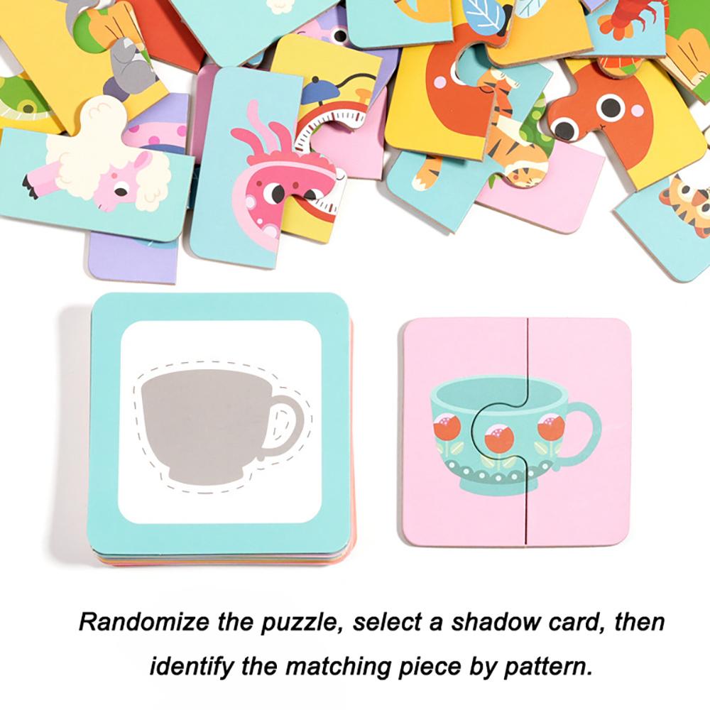 Wooden Animals Mathing Game for Toddler,Montessori Puzzle Toys Early Develop Matching and Motor Skills Jigsaw for Birthday Gift