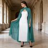 Multicolor Chiffon Gothic Cape: Long Wedding & Halloween Shawl for Women