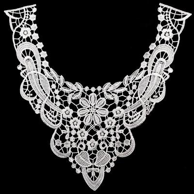 3D Floral Lace Collar: Water-Soluble Polyester Embroidery
