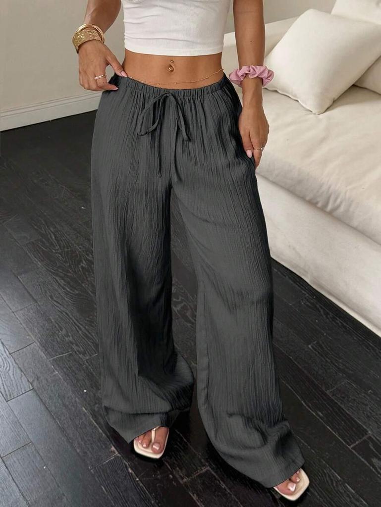 2025 Autumn European & American Style Women's Solid Color Straight-Leg Casual Pants