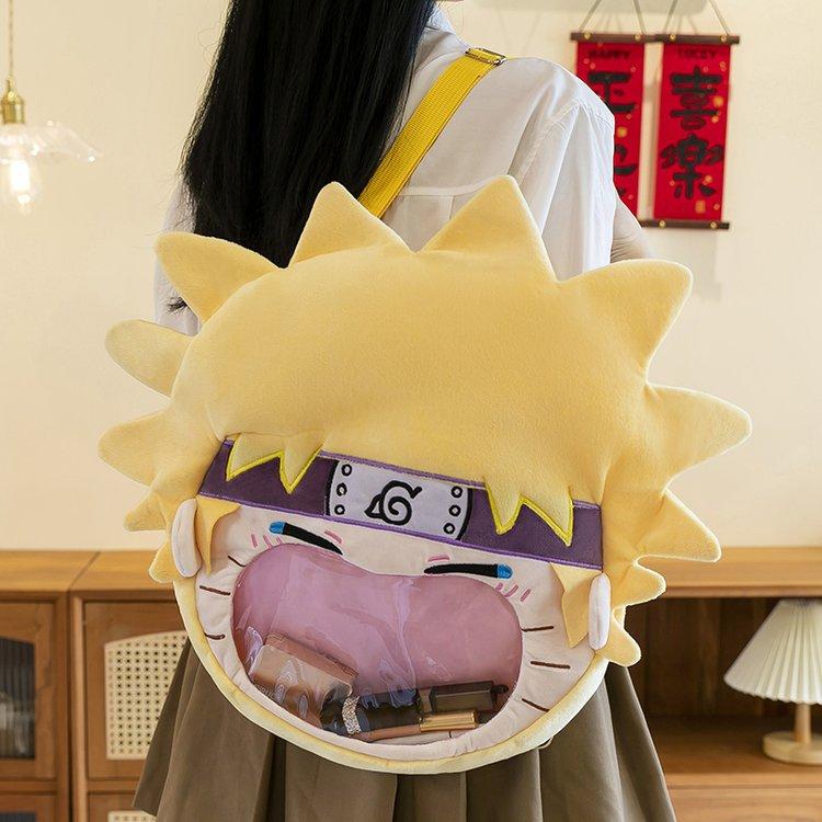 Anime Naruto Uzumaki Sasuke Backpack Creative Cartoon Messenger Bag Student Gift Entertaining Play Safe Kid Friendly Fun