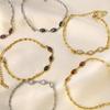 Beliebtes Edelstahl-Armband mit High-End-Gefühl, besetzt mit Diamant-Zirkonia im Rosenschliff, personalisierbarer vielseitiger Schmuck