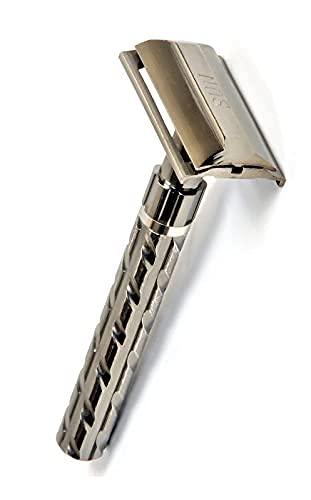 RJ SHOP Spade Double Edge Safety Razor for Men, Stainless Steel Shaving Machine, Classic Single blade razor, Silver finish. (5, blad) (SILVER-No.33