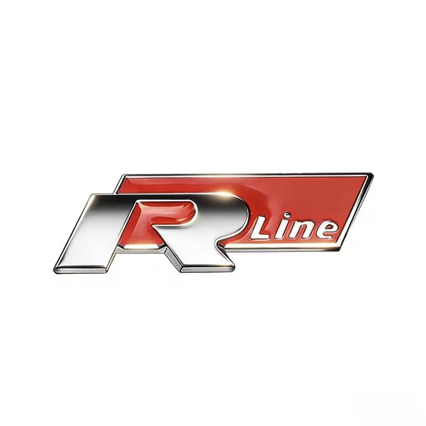 For Volkswagen Je3D Metal R logo Sticker Car Rear Trunk Body Emblem Sticker For VW GTI Polo Passat B6Golf MK6 Tiguan Jetta Beetle ID.3 CC/Hub Cap