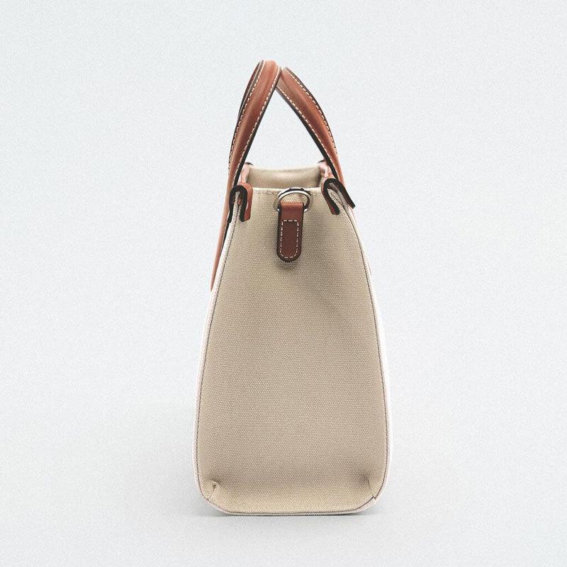 New Luxury Brand Canvas Leather Women's Fashion Bag Crossbody Shopping Bag