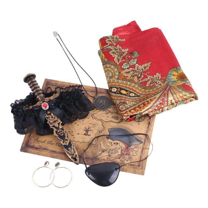 Pirate Outfit Easy Wear Design Practical Stitching Costume Accessories Perfect For Stage Performances And Event