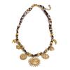 Yhpup Popular Stainless Steel Leopard Polyester Sun Flower Heart Insect Drop Collar Necklace PVD Plated Fashion Jewelry Gift