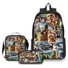 Printed Backpack Wooden Stick Man Shanhaijing School Bag Pencil Case