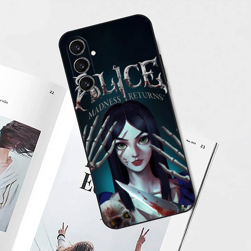 Game A-Alice Madness Returns Phone Case For Samsung S25,S24,S21,S22,S23,S30,Ultra,S20,Plus,Fe,Lite,Note,10 Black Soft Shell