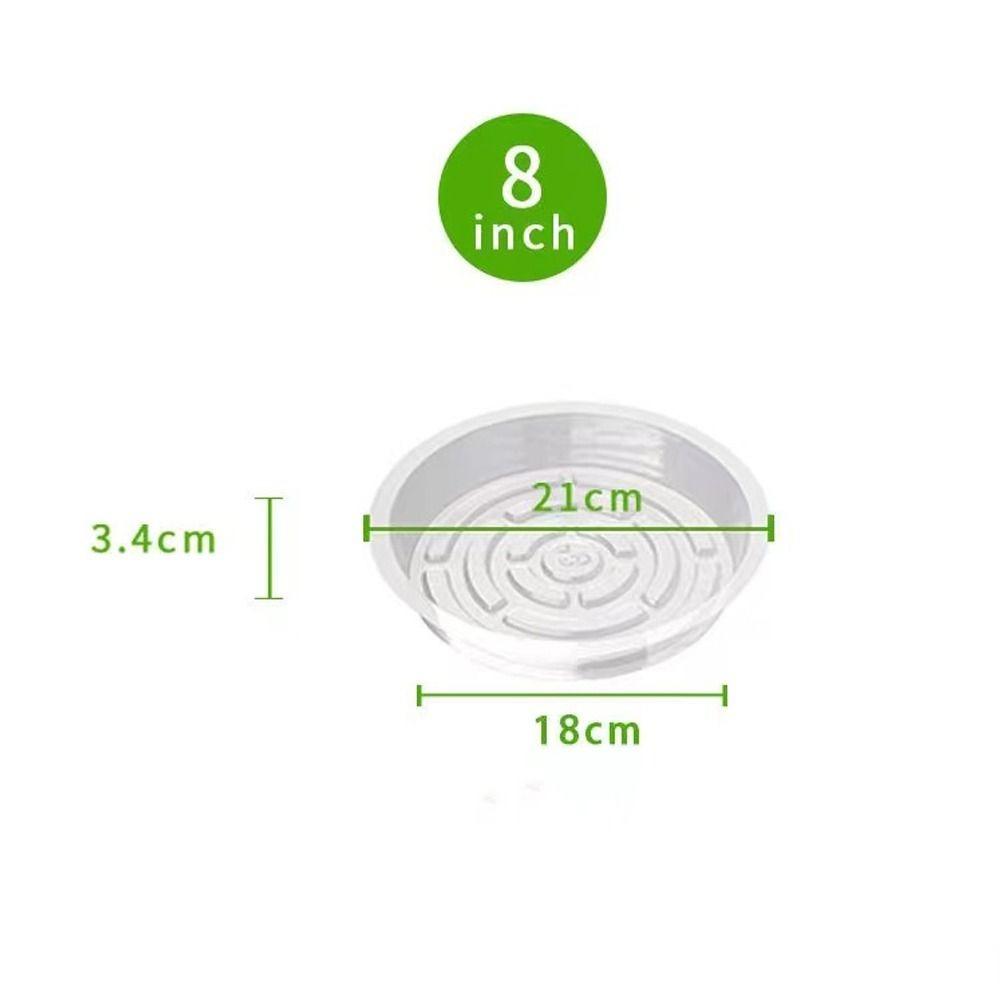 5pcs Plant Bottom Dish 6/8/10/12 Inch Plastic Flower Pot Tray Round Anti-slip Planter Mat Sturdy Transparent Drip Trays Garden