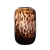 Amber Leopard Print Glass Vase - Designer Home Decor for Hydroponic Plants