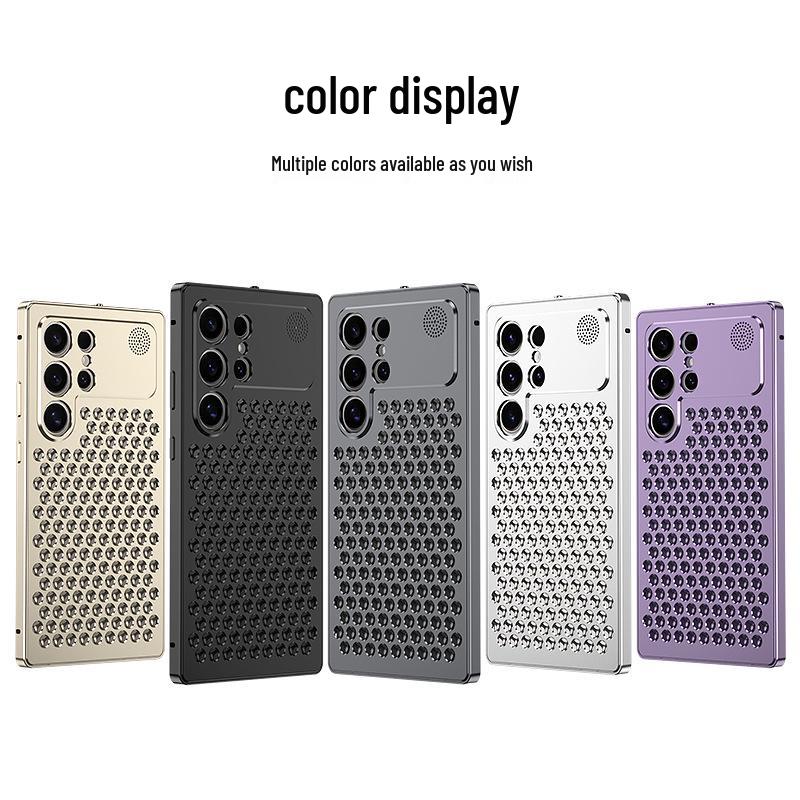 Custodia Raffreddante in Metallo per Aromaterapia Samsung S26 Ultra: Cover Protettiva Anti-Caduta a Scatto per S25 e S24 Ultra