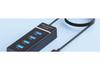 USB 3.0 High-Speed Multi-Port Hub with Vertical Extension for Laptops and Desktops.