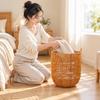 OpenLidless Laundry Basket Brown Woven Hamper with Carry Handles Sturdy for