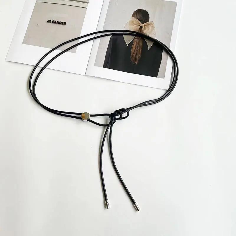 

Новое женское платье с цепочкой на талии, длинный пояс с завязанным узлом, простой декоративный галстук с винтажным платьем, пояс-шнурок 130 см