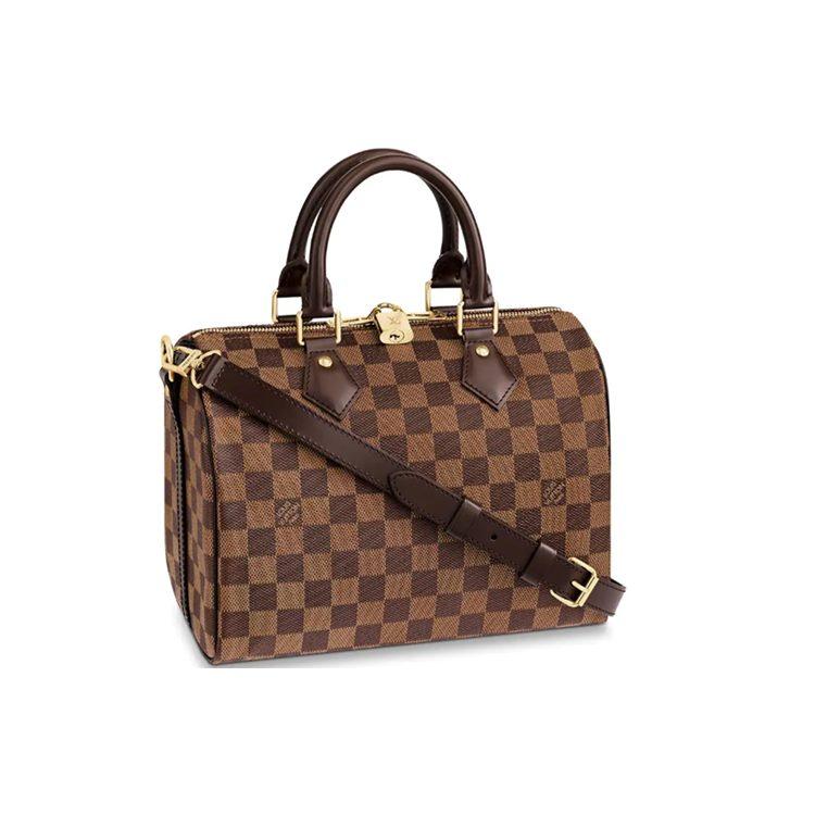 Louis Vuitton Borsa a tracolla in tela rivestita Speedy da donna, colore cuoio, N41368