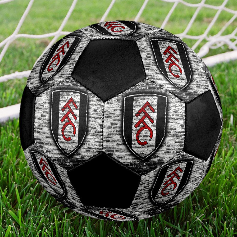 Fulham FC Size 5 Soccer Ball, Machine-Stitched PVC, Durable & High Bounce, All Ages Fit, Fan Merchandise, Matches & Outdoor Use.