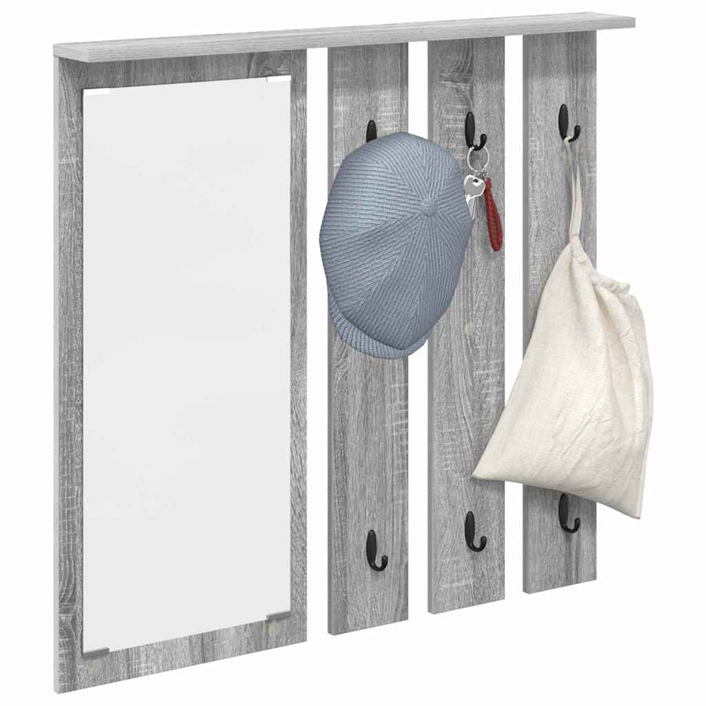 Wall Mounted Coat Rack in Grey Sonoma 84 x 10 x 80 cm