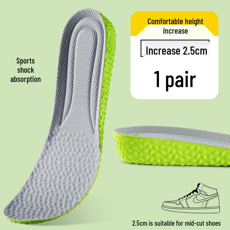 Universal Invisible Height-Boosting Insoles: Odor-Resistant, Breathable, Non-Collapsing, Super Soft for Men & Women, Ideal for Sports & Training