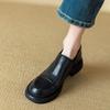 Fashion New Autumn Women Loafers Shoes 2025 Trend Round Toe Chunky Heels Shoes Slip On Comfortable Cool Girl Casual Office Flat Shoes