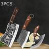 WXCOO Forged Butcher Knife Kitchen Chef Knife Stainless Steel Utility Knife Multifunctioanl Wooden Handle Fruit Slicing Househol