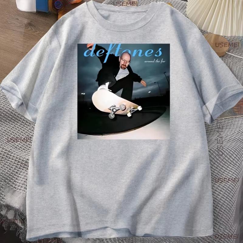 Walter White Breaking Bad Skateboarding T Shirt Men Funny Cotton Short Sleeve Deftones Tshirts Man Clothing Streetwear Clothes M